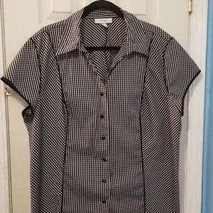 Dress Barn black and white checkered blouse